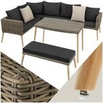 tectake&reg; Aluminium Rattan Lounge Lounge, wetterfest und UV-best&auml;ndig, schlanke,