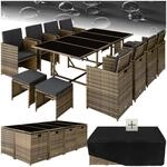 tectake&reg; Rattan Sitzgruppe, f&uuml;r 8 bis 12 Personen, UV-best&auml;ndig,