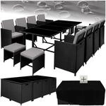 tectake&reg; Rattan Sitzgruppe, f&uuml;r 8 bis 12 Personen, UV-best&auml;ndig,