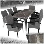 tectake&reg; Rattan Tisch Foggia mit 8 St&uuml;hlen Rosarno, mit stabilen Holzgestellen,