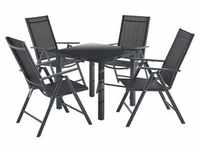 Juskys Aluminium Gartengarnitur Milano Gartenmöbel Set mit Tisch und 4 Stühlen