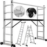 Craftfull Leiterger&uuml;st CF-103A, 4in1, Mehrzweckleiter aus Aluminium,
