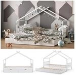 VITALISPA Kinderbett DESIGN Hausbett&nbsp;G&auml;stebett Lattenrost&nbsp;wei&szlig; 90x200 Schublade
