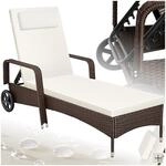 tectake&reg; Rattan Sonnenliege, widerstandsf&auml;hig, 6-fach verstellbare R&uuml;ckenlehne,
