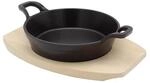 Karlkr&uuml;ger Eisenguss Servierpfanne mit Holzteller Toledo, 18 cm