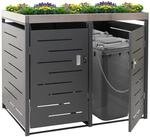 XL 2er-/4er-M&uuml;lltonnenverkleidung MCW-H40, M&uuml;lltonnenbox, Pflanzkasten