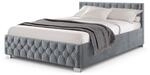 Juskys Polsterbett Nizza 120x200 cm - Lattenrost, Stauraum & LEDs - Samtbezug mit