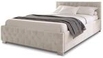 Juskys Polsterbett Nizza 140x200 cm - Lattenrost, Stauraum & LEDs - Samtbezug mit