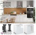 VICCO Sp&uuml;lenunterschrank 80 cm Wei&szlig; K&uuml;chenzeile Unterschrank Fame