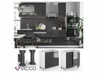 VICCO Unterschrank 80 cm Anthrazit Küchenzeile Unterschrank Fame