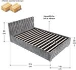 Juskys Polsterbett Nizza 140x200 cm - Lattenrost, Stauraum & LEDs - Samtbezug mit