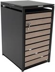 DEGAMO M&uuml;lltonnenbox 68x80x116cm f&uuml;r Tonnen 120 und 240 Liter, Stahl anthrazit mit