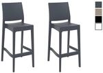 CLP 2er Set Barhocker Maya Aus Wetterbest&auml;ndigem Kunststoff I 2x Tresenhocker Mit