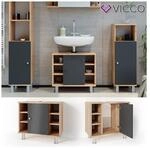 VICCO Waschbeckenunterschrank FYNN Eiche Anthrazit Badschrank Unterschrank