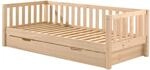 Kojen Bett Fritz mit Sprossenumrandung u. Rolllattenrost, Liegefl&auml;che 90 x 200,