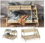VitaliSpa Hochbett Kinderbett Spielbett Everest Natur modern 140x200 Massivholz