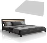 Juskys Polsterbett Paris 180 x 200 cm Doppelbett in schwarz mit Kaltschaummatratze