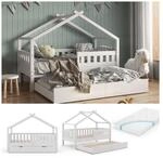 VitaliSpa Design Kinderbett 160x80 Babybett Hausbett G&auml;stebett Matratze wei&szlig;