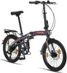 Licorne Bike Phoenix 2D, 20 Zoll Aluminium-Faltrad-Klapprad, Scheibenbremse,