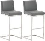 CLP Barhocker 2er Set mit Lehne Paros, Freischwinger Barst&uuml;hle mit Kunstlederbezug,
