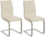 CLP 2er Set Esszimmerst&uuml;hle Belfort, Freischwinger mit Polsterung, Kunstlederbezug,
