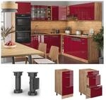Vicco Schubladenunterschrank K&uuml;chenschrank K&uuml;chenzeile R-Line 40 cm Eiche Bordeaux