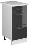 Vicco Schubladenunterschrank K&uuml;chenschrank K&uuml;chenzeile R-Line 40 cm Wei&szlig; Anthrazit