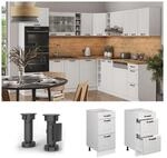 Vicco Schubladenunterschrank K&uuml;chenschrank K&uuml;chenzeile R-Line Landhaus 40 cm Wei&szlig;