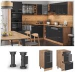 Vicco Schubladenunterschrank K&uuml;chenschrank K&uuml;chenzeile R-Line 40 cm Eiche Anthrazit