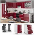 VICCO Schubunterschrank 50 cm Bordeaux Hochglanz K&uuml;chenschrank H&auml;ngeschrank