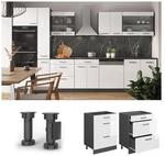 Vicco Schubladenunterschrank K&uuml;chenschrank K&uuml;chenzeile R-Line 60 cm Anthrazit Wei&szlig;
