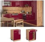 Vicco Schubunterschrank K&uuml;chenschrank K&uuml;chenzeile R-Line 60 cm Goldkraft Bordeaux