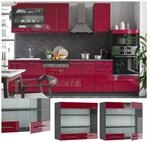 VICCO H&auml;ngeglasschrank 80 cm Bordeaux Hochglanz K&uuml;chenschrank H&auml;ngeschrank