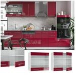 VICCO H&auml;ngeglasschrank 80 cm Bordeaux Hochglanz K&uuml;chenschrank H&auml;ngeschrank