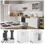 VICCO Schubunterschrank 80 cm Wei&szlig; K&uuml;chenzeile Unterschrank Fame