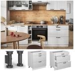 Vicco Schubladenunterschrank K&uuml;chenschrank K&uuml;chenm&ouml;bel Fame-Line Landhaus Wei&szlig; 80
