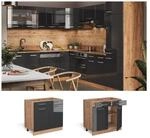 Vicco Schubunterschrank K&uuml;chenschrank K&uuml;chenzeile R-Line 80 cm Goldkraft Anthrazit