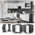 VICCO Eckunterschrank 87 cm Wei&szlig; Hochglanz K&uuml;chenschrank H&auml;ngeschrank K&uuml;chenzeile