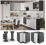 Vicco Eckunterschrank 87 cm FAME Line K&uuml;chenschrank K&uuml;chenzeile Landhaus Wei&szlig;