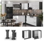 Vicco Eckunterschrank K&uuml;chenschrank K&uuml;chenzeile R-Line 86 cm Anthrazit Wei&szlig; T&uuml;r
