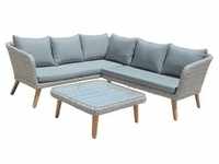 Garten Lounge Sofa Sitzgruppe Garten Couch Sessel Rattan Optik Gartenmöbel grau
