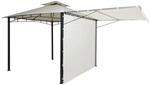 Pergola MCW-F94, Garten Pavillon, Stahl bewegliche Seitenwand 2,5x2,5m ~ creme-beige