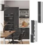 Vicco Apothekerhochschrank K&uuml;chenschrank K&uuml;chenzeile R-Line 30 cm Wei&szlig; Anthrazit
