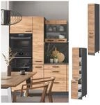 Vicco Apothekerhochschrank K&uuml;chenschrank K&uuml;chenzeile R-Line 30 cm Anthrazit Eiche