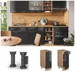 Vicco Schubunterschrank K&uuml;chenschrank K&uuml;chenzeile R-Line 30 cm Eiche Anthrazit T&uuml;r