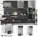 VICCO H&auml;ngeglasschrank 40 cm Anthrazit K&uuml;chenzeile Unterschrank Fame