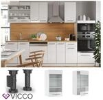 VICCO H&auml;ngeglasschrank 40 cm Wei&szlig; K&uuml;chenzeile Unterschrank Fame