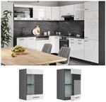 VICCO K&uuml;chenschrank H&auml;ngeschrank H&auml;ngeglasschrank 40 cm R-Line Anthrazit