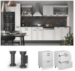 Vicco Schubladenunterschrank K&uuml;chenschrank K&uuml;chenzeile R-Line Landhaus 60 cm Wei&szlig;