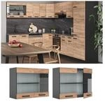 VICCO K&uuml;chenschrank H&auml;ngeschrank H&auml;ngeglasschrank 80 cm R-Line Anthrazit